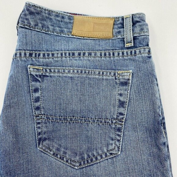 Tommy Hilfiger Sz 10 R Classic Fit 33x31 Jeans Women Stretch Denim Fray Hem - Picture 2 of 10